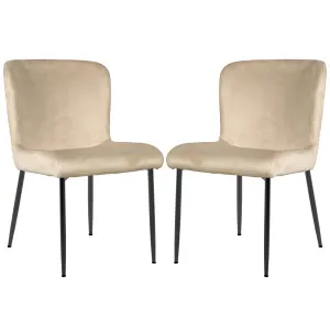 Adela Velvet Dining Chair (Set of 2) - Oatmeal by Luxo, a Dining Chairs for sale on Style Sourcebook