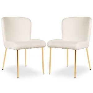Adela Boucle Dining Chair (Set of 2) - White by Luxo, a Dining Chairs for sale on Style Sourcebook