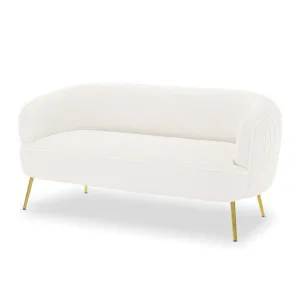 Evelyn 2 Seater Boucle Sofa - White Cream by Luxo, a Sofas for sale on Style Sourcebook
