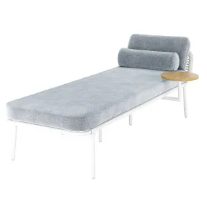 Andre Wicker Outdoor Sun Lounger with Cushion - Grey Light by Luxo Outdoors, a Outdoor Sunbeds & Daybeds for sale on Style Sourcebook
