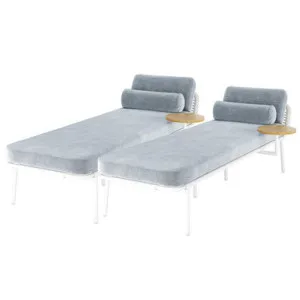 Andre Wicker Outdoor Sun Loungers (Set of 2) - Grey Light by Luxo Outdoors, a Outdoor Sunbeds & Daybeds for sale on Style Sourcebook