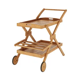 Boca Multi Layered Solid Timber Trolley Table - Natural by Luxo Outdoors, a Tables for sale on Style Sourcebook