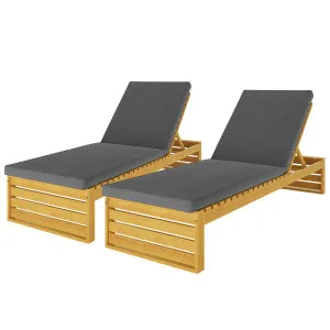 Alabat Solid Timber Outdoor Sun Lounger (Set of 2) by Luxo Outdoors, a Sundials & Weathervanes for sale on Style Sourcebook