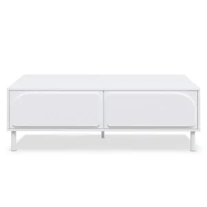 Jayleen 120cm Coffee Table with Drawers - White by Luxo, a Coffee Table for sale on Style Sourcebook