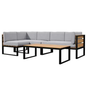 Panaluu 5-Seater Aluminium Corner Outdoor Lounge Set by Luxo Outdoors, a Outdoor Sofas for sale on Style Sourcebook
