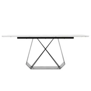 Mavis 180cm Dining Table w/ Metal Base - White by Luxo, a Dining Tables for sale on Style Sourcebook