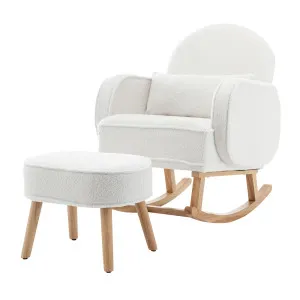 Aura Boucle Rocking Chair with Ottoman by Luxo, a Chairs for sale on Style Sourcebook