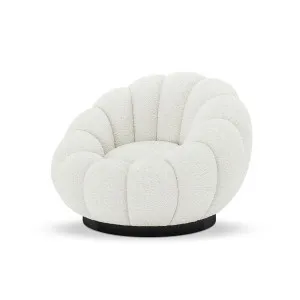 Beare Boucle Swivel Accent Chair in Cream White by Luxo Furniture, a Chairs for sale on Style Sourcebook