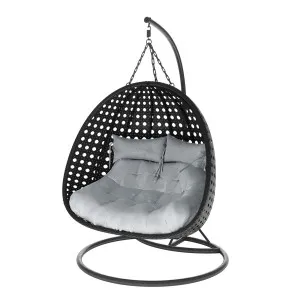 Buena Outdoor PE Wicker Hanging Double Egg Chair by Luxo Outdoors, a Outdoor Chairs for sale on Style Sourcebook