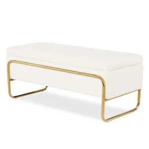 Riane Boucle Storage Ottoman in Cream White by Luxo Furniture, a Ottomans for sale on Style Sourcebook