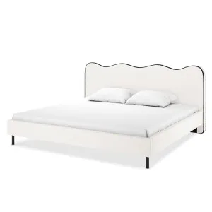 Kaylie Boucle Bed Frame - Black and White by Luxo, a Beds & Bed Frames for sale on Style Sourcebook