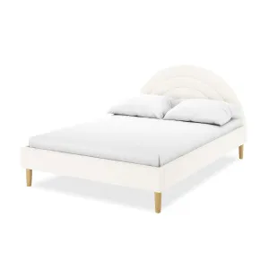Estilla Boucle Upholstered Rainbow Bed - White Cream by Luxo, a Beds & Bed Frames for sale on Style Sourcebook