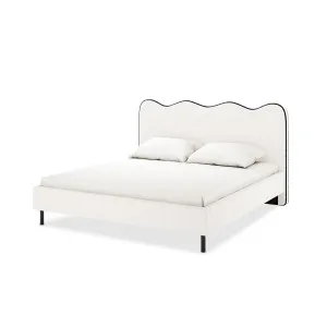 Kaylie Boucle Bed Frame - Black and White by Luxo, a Beds & Bed Frames for sale on Style Sourcebook