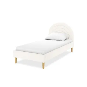 Estilla Boucle Upholstered Rainbow Bed - White Cream by Luxo, a Beds & Bed Frames for sale on Style Sourcebook