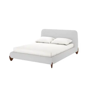 Laryn Puffy Boucle Upholstered Bed Frame - Grey Light by Luxo, a Beds & Bed Frames for sale on Style Sourcebook
