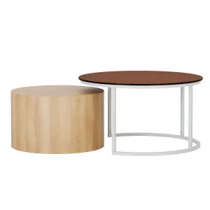 Ellisha Round Nesting Coffee Table with Steel Legs by Luxo, a Coffee Table for sale on Style Sourcebook
