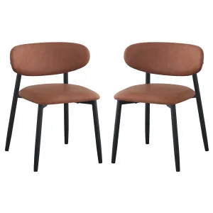 Audrey PU Leather Dining Chair (Set of 2) - Tan by Luxo, a Saunas for sale on Style Sourcebook