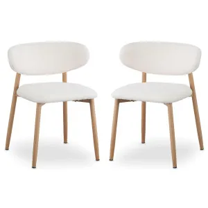 Audrey Boucle Fabric Dining Chair (Set of 2) - White Cream by Luxo, a Saunas for sale on Style Sourcebook