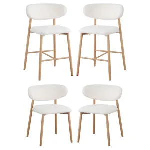 Audrey Curved Bar Stool & Dining Chair Set of 4 in Cream White by Luxo Furniture, a Dining Chairs for sale on Style Sourcebook