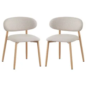 Audrey Linen Fabric Dining Chair (Set of 2) - Beige by Luxo, a Dining Chairs for sale on Style Sourcebook