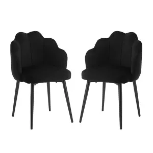 Sally Velvet Upholstered Flower Dining Chair (Set of 2) by Luxo Furniture, a Saunas for sale on Style Sourcebook