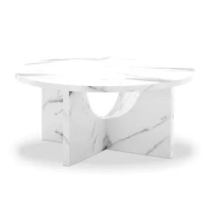 Hadriana 80cm Round Coffee Table - Marble by Luxo Furniture, a Coffee Table for sale on Style Sourcebook