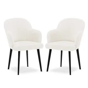 Lennon Boucle Dining Chair (Set of 2) - White Cream by Luxo Furniture, a Dining Chairs for sale on Style Sourcebook