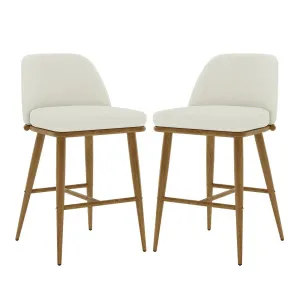 Jeremi Linen Upholstered High-Back Bar Stool (Set of 2) by Luxo, a Bar Stools for sale on Style Sourcebook