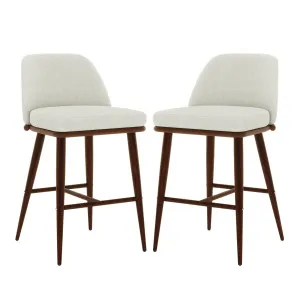 Jeremi Linen Upholstered High-Back Bar Stool (Set of 2) by Luxo, a Bar Stools for sale on Style Sourcebook