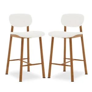 Afrim Boucle Upholstered High-Back Bar Stool (Set of 2) by Luxo, a Bar Stools for sale on Style Sourcebook
