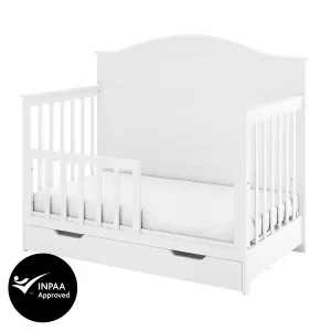 Azeem & Giro Solid Pine Baby Cot with Rail Set in White by Luxo Baby, a Cots & Bassinets for sale on Style Sourcebook