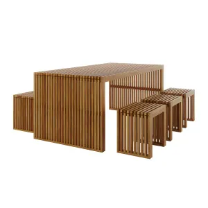 Grenfela 5 Seater Solid Timber Outdoor Dining Set by Luxo, a Outdoor Dining Sets for sale on Style Sourcebook