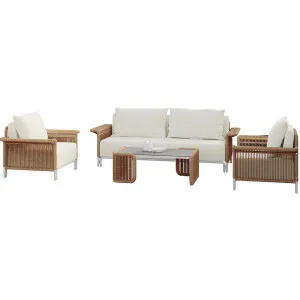 Avon 5-Seater Premium Aluminium Rattan Outdoor Lounge Set by Luxo Outdoors, a Outdoor Sofas for sale on Style Sourcebook