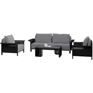 Avon 5-Seater Premium Aluminium Rattan Outdoor Lounge Set by Luxo Outdoors, a Outdoor Sofas for sale on Style Sourcebook