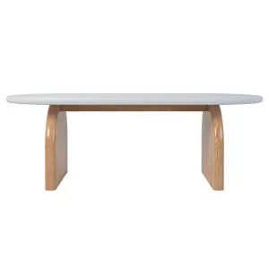 Kerry 120cm Solid Oak Oval Coffee Table - Natural White by Luxo Furniture, a Coffee Table for sale on Style Sourcebook