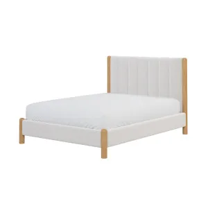 Harper Boucle Upholstered Hardwood Bed Frame - White Eggshell by Luxo Furniture, a Beds & Bed Frames for sale on Style Sourcebook