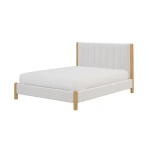 Harper Boucle Upholstered Hardwood Bed Frame - White Eggshell by Luxo Furniture, a Beds & Bed Frames for sale on Style Sourcebook