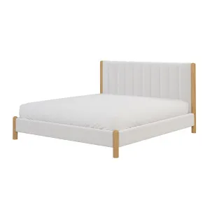 Harper Boucle Upholstered Hardwood Bed Frame - White Eggshell by Luxo Furniture, a Beds & Bed Frames for sale on Style Sourcebook