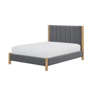 Harper Boucle Upholstered Hardwood Bed Frame - Grey by Luxo Furniture, a Beds & Bed Frames for sale on Style Sourcebook