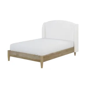 Aetiusa Winged Fabric Hardwood Bed Frame - White Snow by Luxo, a Beds & Bed Frames for sale on Style Sourcebook