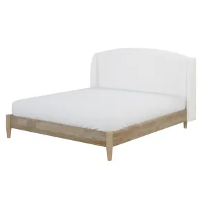 Aetiusa Winged Fabric Hardwood Bed Frame - White Snow by Luxo, a Beds & Bed Frames for sale on Style Sourcebook