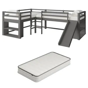 Coreen & Cybele Single Loft Bed & Mattress Package in Grey by Luxo Furniture, a Beds & Bed Frames for sale on Style Sourcebook