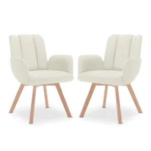 Clara Chenille Swivel Dining Chair (Set of 2) - White Off by Luxo Furniture, a Dining Chairs for sale on Style Sourcebook