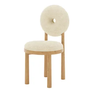 Wubin Boucle Premium Oak Round Dining Chair (Set of 2) by Luxo Furniture, a Dining Chairs for sale on Style Sourcebook