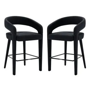 Eisha Velvet Bar Stool (Set of 2) by Luxo Furniture, a Bar Stools for sale on Style Sourcebook