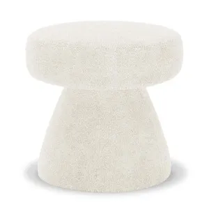 Sadi Boucle Round Ottoman - White Eggshell by Luxo, a Ottomans for sale on Style Sourcebook
