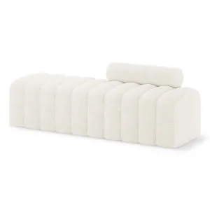 Sasa Boucle Curved Bench with Backrest - White Eggshell by Luxo, a Benches for sale on Style Sourcebook