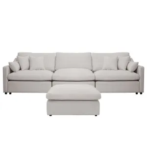Millie 4-Seater Fabric Corner Chaise Sofa - Grey Light Warm by Luxo, a Saunas for sale on Style Sourcebook