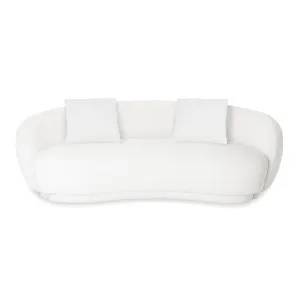 Janelle 191cm Boucle 3-Seater Curved Sofa - White Cream by Luxo, a Sofas for sale on Style Sourcebook