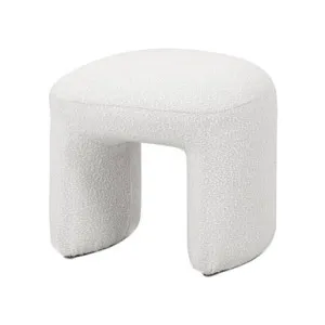 Hirokoz Bouclé Ottoman Stool - White Eggshell by Luxo, a Ottomans for sale on Style Sourcebook
